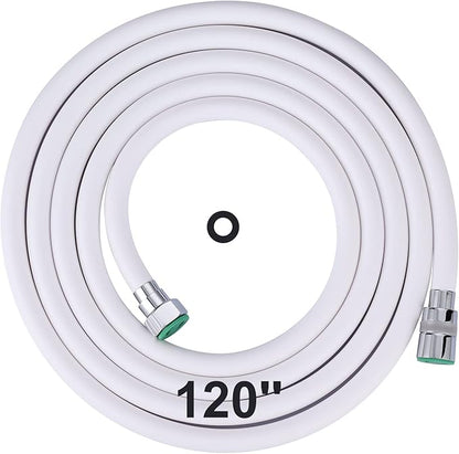 Aleasha Shower Hose, 120 Inches Extra Long Shower Head Hose Extension for Bathing Toilet Cleaning Dogs Bathroom Bathing White Handheld Shower Hose