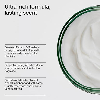 Salt & Stone Body Cream – Bergamot & Hinoki | Hydrating Formula with Seaweed Extracts, Spirulina & Squalane | Deep Hydration, Skin Barrier Repair & Healthy Glow | for all Skin Types (6.7 fl oz)