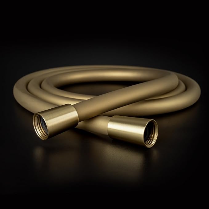 Shower Hose, Food-Grade Silicone Shower Hose Attachment for Handheld Shower Head, Kink-Free Shower Head Hose Extension Extra Long, Shower Hose Replacement with Premium Brass, 70 Inches, Gold