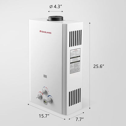 GASLAND 4.22GPM Outdoor Propane Tankless Water Heater, 16L Gas Outdoor Shower, On Demand Hot Water Heater for Off Grid