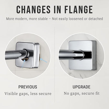 G-Promise All Metal 6-Inch Shower Arm with Flange, Wall-Mounted Stainless Steel Shower Pipe Replacement for Fixed and Handheld Shower Heads, Chrome