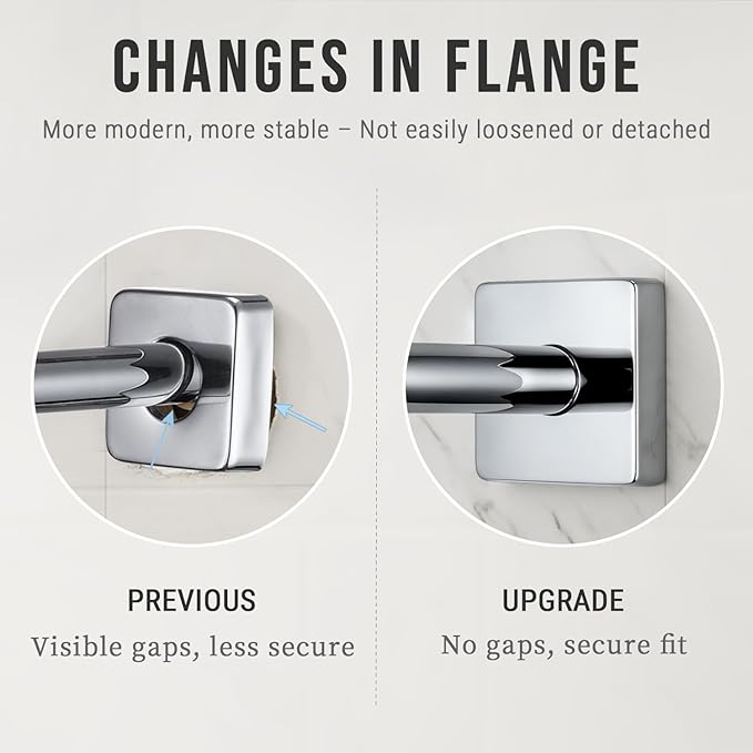 G-Promise All Metal 15.2-Inch Shower Arm with Flange, Wall-Mounted Stainless Steel 90 Degree Shower Extension Pipe Replacement for Fixed Shower Heads, Chrome