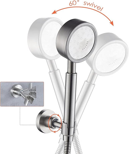 PHASAT Handheld Shower Head Holder Adjustable 304 Stainless Steel Handheld Shower Head Bracket Holder Wall Mount,Shower Wand Holder Brushed Nickel,A13021N