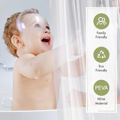 Amazer Stall Shower Curtain Liner, 36x72 Plastic Clear Shower Liner PEVA Medium Weight Inside Shower Curtains for Bathroom with Rustproof Grommets