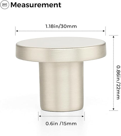 Ravinte 45 Pack Cabinet Knobs Brushed Nickel Kitchen Cabinet Knobs Round Dresser Drawer Pulls Closet Door Pulls 1-1/5 Inch