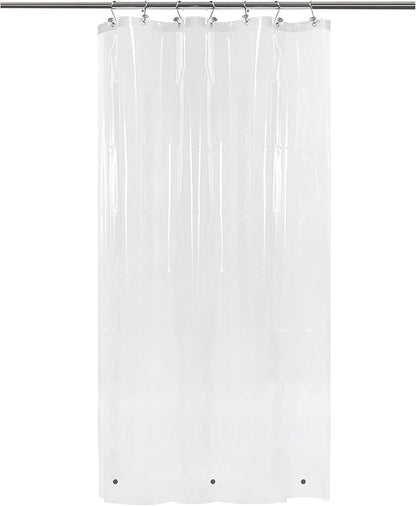 Barossa Design Narrow Shower Curtain Liner with 3 Magnets - 36" x 78", Waterproof PEVA Shower Liner for Small Long Bathroom Stall, PVC Free, Metal Grommets - Clear, 36X78