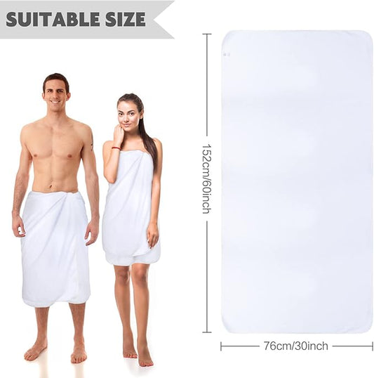 KinHwa Microfiber Bath Towel 30x60inch 2 Pack Extra Large Bathroom Towels,Ultra Absorbent Shower Towel Set,Quick Dry Soft Bath Sheets for Spa, Swimming, Pool- White