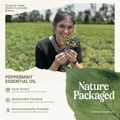 Peppermint Essential Oil - Direct from Norex Flavours India - Steam Distilled - Aceite Esencial de Menta for Aromatherapy, Massage, Diffuser, DIY Candle and Soap Making - 15ml