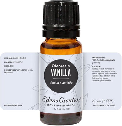 Edens Garden Vanilla- Oleoresin Essential Oil- 100% Pure Premium Grade, Undiluted, Natural, Therapeutic, Aromatherapy, The Best for Diffuser, Candle, Humidifiers, Kid Safe 10 ml (.33 fl oz)