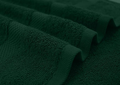 DAN RIVER Bath Towels Set of 4, 27 x 54 Inches, 100% Cotton, Larger & Lighter Weight, Quicker to Dry, Super Soft and Absorbent, Ideal Hotel Towels for Daily Use, Huntergreen