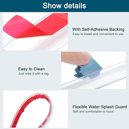 uxcell 98 Inch Collapsible Shower Barrier Stopper Water Splash Guard Blocker 98"Lx0.8"Wx0.5"H for Bathroom Kitchen Wet and Dry Separation, Clear