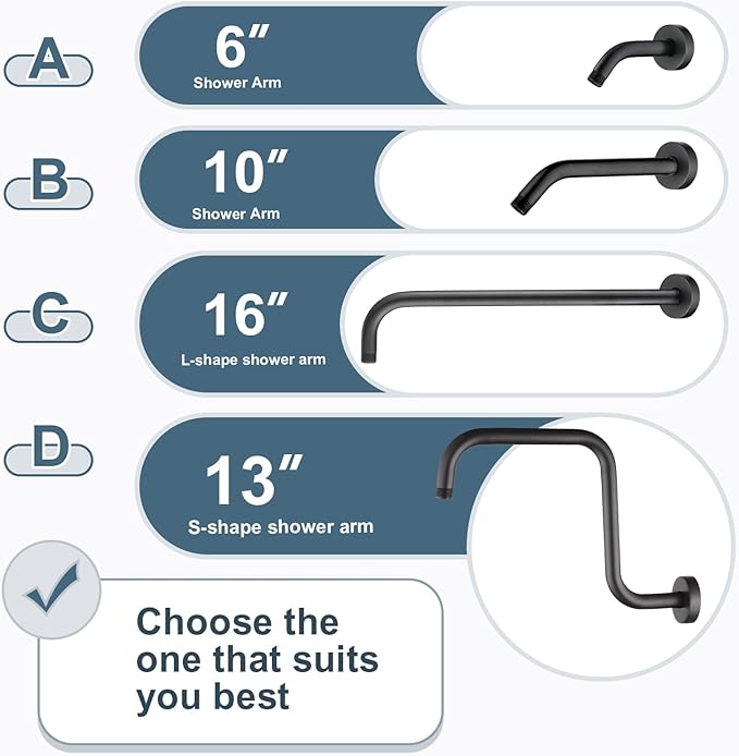 BRIGHT SHOWERS Shower Arm with Flange 10 Inches Solid Brass Shower Head Extension Arm, Wall Mounted Shower Pipe Arm for Rainfall Shower Head and Handheld Showerhead, Oil-Rubbed Bronze