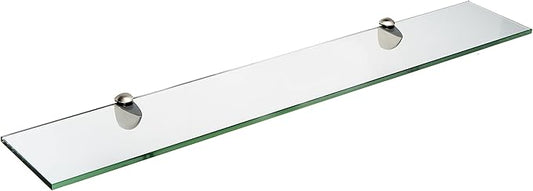 Spancraft Glass P-6x36-Brushed Steel Peacock Glass Shelf, Brushed Steel, 6" x 36"
