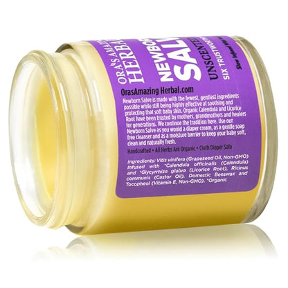 Ora's amazing Herbal, Newborn Salve, Diaper Rash Cream, Calendula Baby Balm, EWG Verified Baby Ointment, Acne Eczema, Butt Cream, Infant Massage, Natural Paraben Free, Good for Sensitive Skin