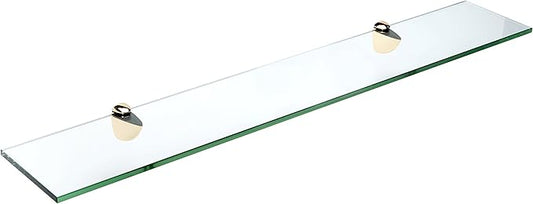 Spancraft Glass P-4.75x30-Brass Peacock Glass Shelf, Brass, 4.75" x 30"