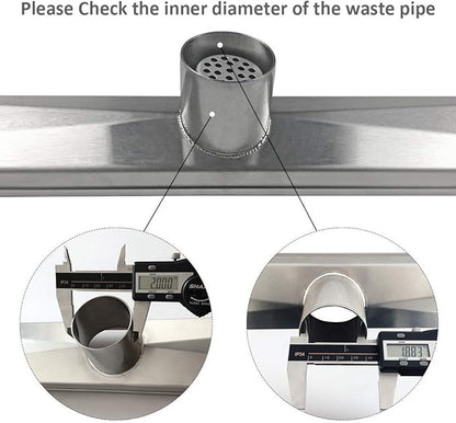 Neodrain 24-Inch Linear Shower Drain with Tile Insert Grate,Brushed 304 Stainless Steel Rectangle Shower Floor Drain, Linear Drain with Leveling Feet, Hair Strainer