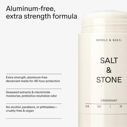 Salt & Stone Signature Scent Duo Set | 48 Hour Aluminum-Free Deodorant & Hydrating Body Mist | Skincare-Infused Deodorant & Body Spray | Neroli & Basil