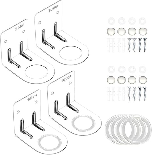 LEFTSTARER 4Pcs Soap Dispenser Wall Mount Bottle Holder, Shampoo Holder for Shower Wall for Soap/Lotion/Detergent/Shower Gel Container Dispenser Holder for Kitchen Bathroom Toilet (4pcs Silver)