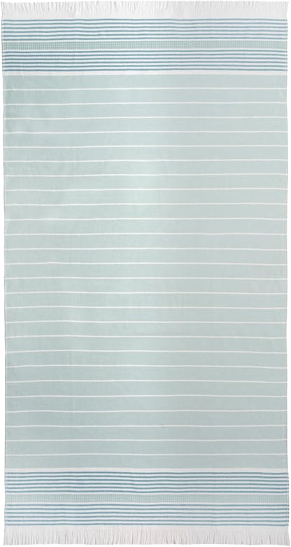 SOFE H&L | LINVIA Foutah Quick Dry Beach Towel Pack of 1 (35” x 70”) Basic - Mint | Lightweight, Premium, Fade Resistant, Durable | Travel Towel, Turkish Beach Towel with Shoulder Strap