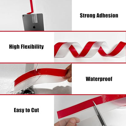 Wide Silicone Weather Stripping, 3 inch (W) x 20 Ft (L) Door Draft Stopper, Silicone Seal Strip for Doors Windows and Shower Glass Gap, Brown