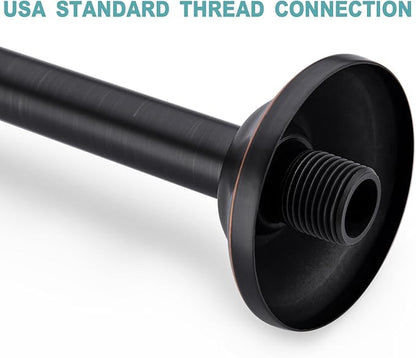 BESTILL 16 Inch L-Shaped Shower Head Extension Arm, Shower Arm and Flange Included, Oil Rubbed Bronze