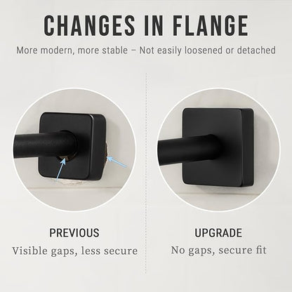 G-Promise All Metal 6-Inch Shower Arm with Flange, Wall-Mounted Stainless Steel Shower Pipe Replacement for Fixed and Handheld Shower Heads, Matte Black