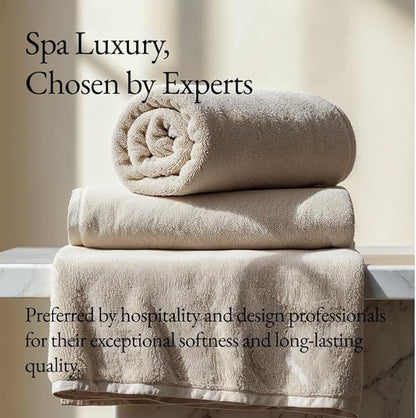 Italic Ultraplush 12-Piece Family Towel Set – Luxury Bath Towels, Hand Towels & Washcloths – 800GSM Quick Dry & Highly Absorbent 100% Australian Cotton for Bathroom & Spa (Sand)