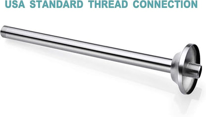 BESTILL 12 Inch Ceiling Mount Rain Shower Head Arm and Flange, Brushed Nickel