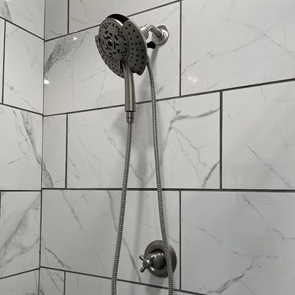 71-Inch Nickel Metal Shower Hose with Dual Cone Anti-Tangle Nuts: 304 Stainless Steels Design, Universal G1/2 Connector for Outdoor/Indoor Use -Suit for Home Gardening, Washing, Showering