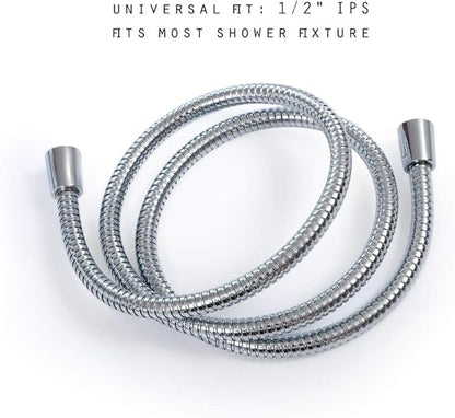 60-inch Shower Hose Replacement, 304 Stainless Steel Hand Held Shower Hose Chrome With Brass Fitting (60-inch, Chrome)