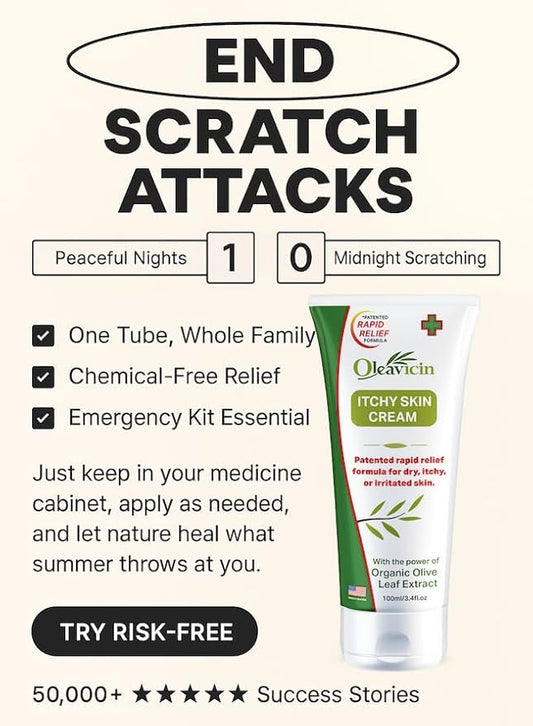 Oleavicin Extra Strength Anti-Itch Cream (3 Pack) for Dry, Itchy Skin Relief – Natural Fungal & Rash Treatment with Olive Leaf Extract – Fast-Acting, Long-Lasting Itch Relief