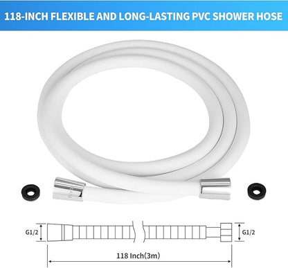 Extra Long Replacement Shower Hose Extension Handheld Shower Head Hose 59 Inches Flexible and Durable with Brass Insert and Nut rv shower head with hose