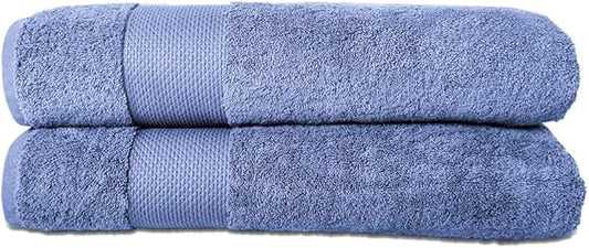Hencely Bath Sheet Set of 2 - (35x64 Inches) - Luxury Extra Large Oversized Towels, 100% Cotton - Quick Dry, Highly Absorbent, Super Soft - Ideal for Spa, Hotel, Bathroom - (Bath Sheets 2 Pack, Blue)