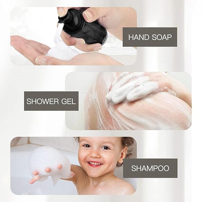 2oz Foam Bottle (10PCS) Empty Foaming Pump Dispenser for Hand Soap, Lash Cleanser, Shampoo to Travel (60ml, Black)