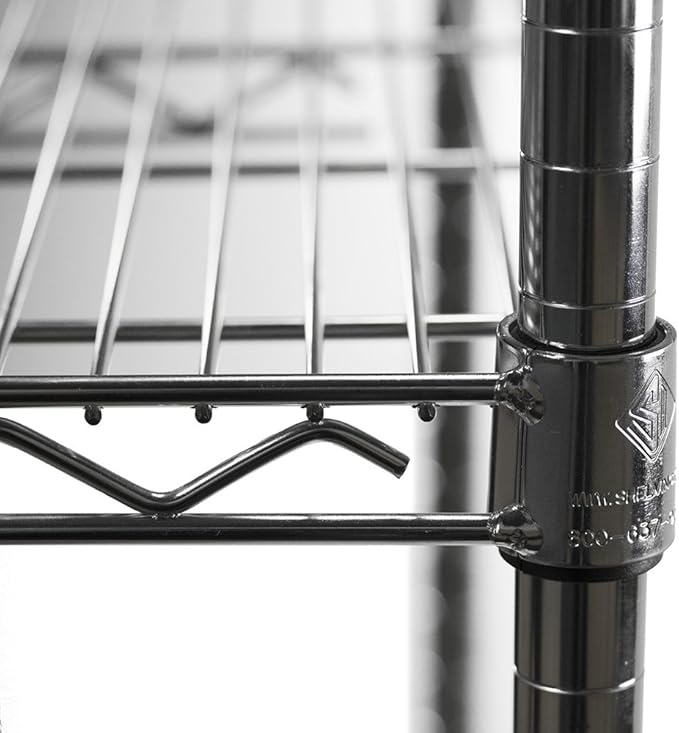 Shelving Inc. 14"d x 30" w x 96" h Chrome Wire Shelving with 5 Tier Shelves, Weight Capacity 800lbs Per Shelf