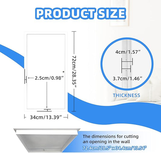14" x 29" Metal Access Panel, 1MM Thickened Access Panel for Drywall, Aluminum Access Panel for Walls and Ceilings, Rust-Resistant and Easy-to-Install Drywall Access Panel