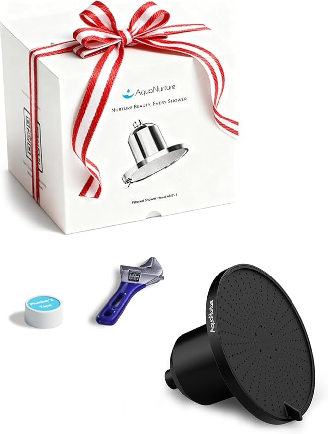 Filtered Shower Head with Filters, Best Shower Heads High Pressure 3 Modes 7 Inch Rain Filter Showerhead for Healthier Hair & Skin, Remove Chlorine and Heavy Metals For Hard Water,Black 1.8 GPM