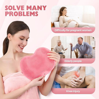 2026 New Silicone Shower Foot Scrubber Mat, Foot Back Cleaning Pad Back Washer Exfoliating Bath Wash Pad, Shower Foot Scrubber Mat with Non-Slip Suction Cups (Green)