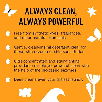 Molly's Suds Liquid Laundry Detergent | Clean Laundry Detergent Soap for Sensitive Skin | 2x Concentrated, High Efficiency (HE) (Citrus Grove - 200 Loads)