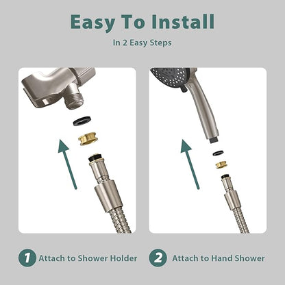 5ft Shower Hose Replacement For Clean 304 Stainless Steel Shower Head Hoses 59 Inches High Pressure Bidet Hose Flexible Extension Brushed Nickel Showerhead Hoses Extra Long Sprayer Tube