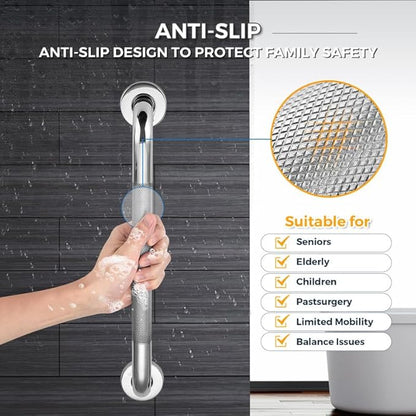 Grab Bars for Shower, 1 Pack 20-Inch Anti Slip Shower Handles for Elderly, Safety Shower Grab Bar, Stainless Steel Handicap Grab Bars for Bathroom (Polished Nickel 1" Diameter)