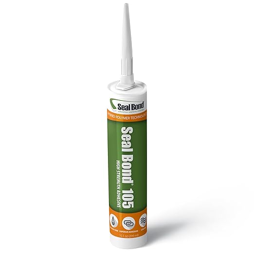 105 Adhesive Sealant – Marine/Industrial Grade, High Strength, UV Resistant, Flexible, Non-Flammable, Waterproof – Superior to Silicone – 10.1 oz – White