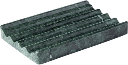 Soap Holder, Marble Soap Dish for Shower, Green Bar Soaps Holder with Water Ripple Design, Easy Cleaning Soaps Saver for Kitchen Sink，Bathroom, Executive Indian Natural Stone Soap Tray