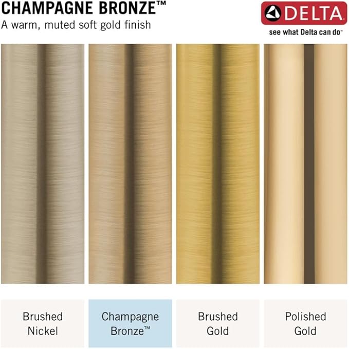 Delta Faucet Saylor 14 Series Gold Tub and Shower Faucet Combo, Bathtub and Shower Trim System, Shower Trim Kit, Bathtub Faucet Set, Shower Tub Faucet, Champagne Bronze T14435-CZ (Valve Not Included)