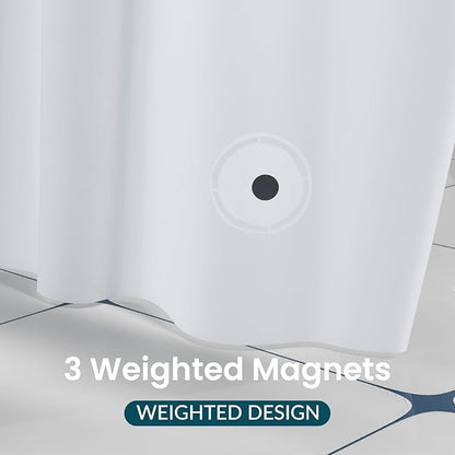 Titanker White Shower Curtain Liner 72 x 84 Extra Long Shower Liner Plastic Washable Shower Curtain Liner PEVA Shower Curtains for Bathroom with Magnets and Rustproof Metal Grommet Holes