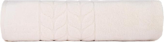BAGNO MILANO Organic Turkish Cotton Bath Towels, Luxury Jacquard Collection, Certified Organic Highly Absorbent, Soft-Plush Towel Set (Cream, Bathsheet)