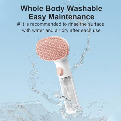 Dog Bath Brush, Scrubber Soft Silicone Head Pet Bathing Massage Brush Long Handle Shampoo Cleaning Brush for Short Long Hair Dogs Cats White Pink Optional (Pink)