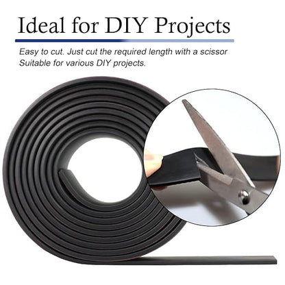Neoprene Rubber Strips Self Adhesive Solid Rubber Sheets, Rolls & Strips for DIY Gaskets Crafts Pads Seals Warehouse Flooring Neoprene Sheet with Adhesive Backing (1" Wide x 1/5" Thick x 20' Long)