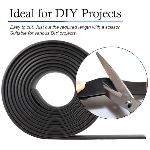 Neoprene Rubber Strips Self Adhesive Solid Rubber Sheets, Rolls & Strips for DIY Gaskets Crafts Pads Seals Warehouse Flooring Neoprene Sheet with Adhesive Backing (1" Wide x 1/8" Thick x 20' Long)