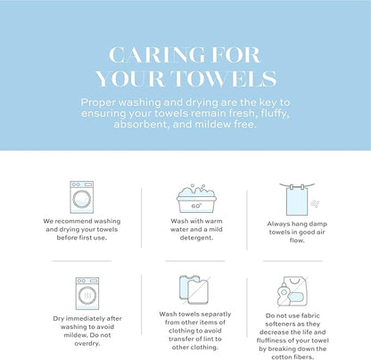 White Classic Luxury Aqua Hand Towels - Soft 100% Turkish Cotton | Highly Absorbent Hotel spa Bathroom Towel Collection | 16x30 Inch | Set of 6